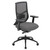 OfficeSource, Starlight, High Back Luxe Task Chair, Mesh Back, Charcoal Fabric