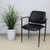 Levy Guest Stack Chair with Arms and Black Frame