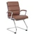 OfficeSource, Merak Collection, Executive Guest Sled Base, Chrome Frame, Caramel PU Leather