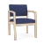 Lesro Lenox Wood Frame Guest Chair, Archetype Admiral Back Upholstery, Archetype Admiral Seat Upholstery, Natural Frame Finish, 3/4 View