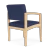 Lesro Lenox Wood Frame Guest Chair, Archetype Admiral Back Upholstery, Archetype Admiral Seat Upholstery, Natural Frame Finish, 3/4 Rear View