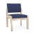 Lesro Lenox Wood Frame Armless Guest Chair, Archetype Admiral Back Upholstery, Archetype Admiral Seat Upholstery, Natural Frame Finish, 3/4 View