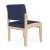 Lesro Lenox Wood Frame Armless Guest Chair, Archetype Admiral Back Upholstery, Archetype Admiral Seat Upholstery, Natural Frame Finish, 3/4 Rear View