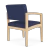 Lesro Lenox Wood Frame Oversize Guest Chair, Archetype Admiral Back Upholstery, Archetype Admiral Seat Upholstery, Natural Frame Finish, 3/4 Rear View