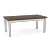 Lesro Lenox Steel Coffee Table, Riftwood Walnut Laminate Top, Silver Frame Finish, 3/4 View
