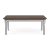 Lesro Lenox Steel Coffee Table, Riftwood Walnut Laminate Top, Silver Frame Finish, Side View