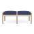 Lesro Lenox Wood Two Seat Bench, Archetype Admiral Seat Upholstery, Natural Frame Finish, Rear View