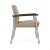 Lesro Mystic Guest Chair, Connelly Wren Upholstery, Silver Frame Finish, Walnut Armcaps, Side View