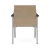 Lesro Mystic Guest Chair, Connelly Wren Upholstery, Silver Frame Finish, Walnut Armcaps, Rear View