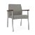 Lesro Mystic Guest Chair, Connelly Dove Upholstery, Silver Frame Finish, Walnut Armcaps, 3/4 Front View