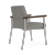 Lesro Mystic Guest Chair, Connelly  Dove Upholstery, Silver Frame Finish, Walnut Armcaps, 3/4 Rear View
