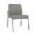Lesro Mystic Armless Guest Chair, Connelly Dove Upholstery, Silver Frame Finish, 3/4 Front View