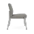 Lesro Mystic Armless Guest Chair, Connelly Dove Upholstery, Silver Frame Finish, Side View