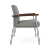 Lesro Mystic Bariatric Chair, Connelly Dove Upholstery, Silver Frame Finish, Walnut Armcaps, Side View