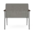 Lesro Mystic Bariatric Chair, Connelly Dove Upholstery, Silver Frame Finish, Walnut Armcaps, Rear View
