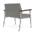 Lesro Mystic Bariatric Chair, Connelly Dove Upholstery, Silver Frame Finish, Walnut Armcaps, 3/4 Rear View