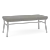 Lesro Mystic Two Seat Bench, Connelly Dove Seat Upholstery, Silver Frame Finish, 3/4 Front View