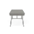 Lesro Mystic Two Seat Bench, Connelly Dove Seat Upholstery, Silver Frame Finish, Side View