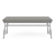 Lesro Mystic Two Seat Bench, Connelly Dove Seat Upholstery, Silver Frame Finish, Rear View