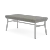 Lesro Mystic Two Seat Bench, Connelly Dove Seat Upholstery, Silver Frame Finish, 3/4 Rear View