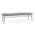 Lesro Mystic Three Seat Bench, Connelly Dove Seat Upholstery, Silver Frame Finish, 3/4 Front View