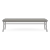 Lesro Mystic Three Seat Bench, Connelly Dove Seat Upholstery, Silver Frame Finish, Rear View