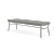 Lesro Mystic Three Seat Bench, Connelly Dove Seat Upholstery, Silver Frame Finish, 3/4 Rear View