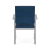 Lesro Newport Guest Chair, Patriot-Plus Blue-Ridge Upholstery, Silver Frame Finish, Rear View