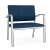Lesro Newport Bariatric Chair, Patriot-Plus Blue-Ridge Upholstery, Silver Frame Finish, 3/4 Front View