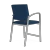Lesro Newport Oversize Hip Chair, Patriot-Plus Blue-Ridge Upholstery, Silver Frame Finish, 3/4 Rear View