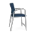 Lesro Newport Oversize Hip Chair, Patriot-Plus Blue-Ridge Upholstery, Silver Frame Finish, Optional Black Polyurethane Armpads