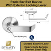 Dynasty Hardware Push Bar Panic Exit Device Aluminum, With Exterior Lever