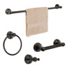 Dynasty Hardware 5000-ORB-4 Brentwood Towel Bar Set, Oil Rubbed Bronze, 4-Piece Set, With 24" Towel Bar