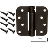 Dynasty Hardware 4" x 4" Mortise Spring Hinge with 5/8" Radius Corners, Oil Rubbed Bronze - Pack Of 2 Hinges