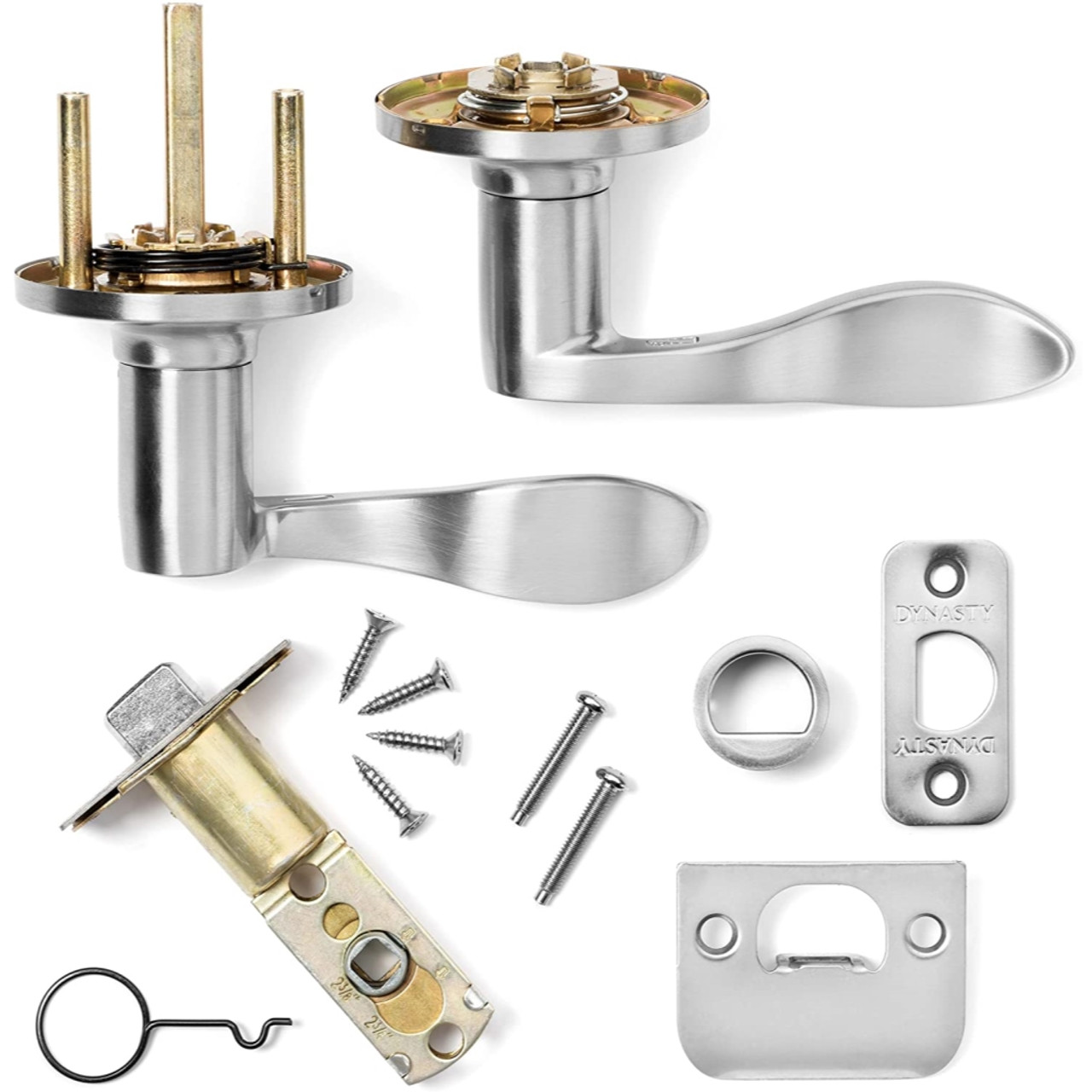 Dynasty Hardware HER-82-US15 Heritage Lever Passage Set, Satin Nickel