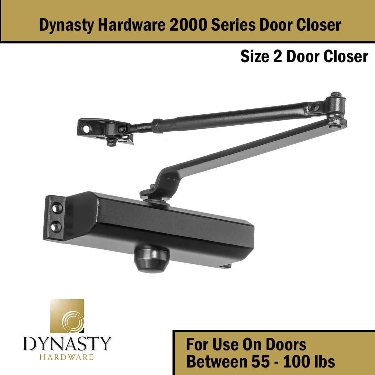 Dynasty Hardware 2000-DURO Commercial Grade Door Closer, Size 2