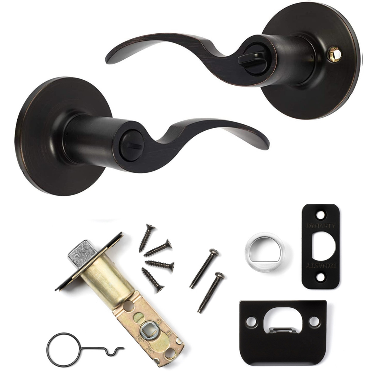 Dynasty Hardware MON-30-12P Monterey Lever Privacy Set, Aged Oil Rubbed Bronze