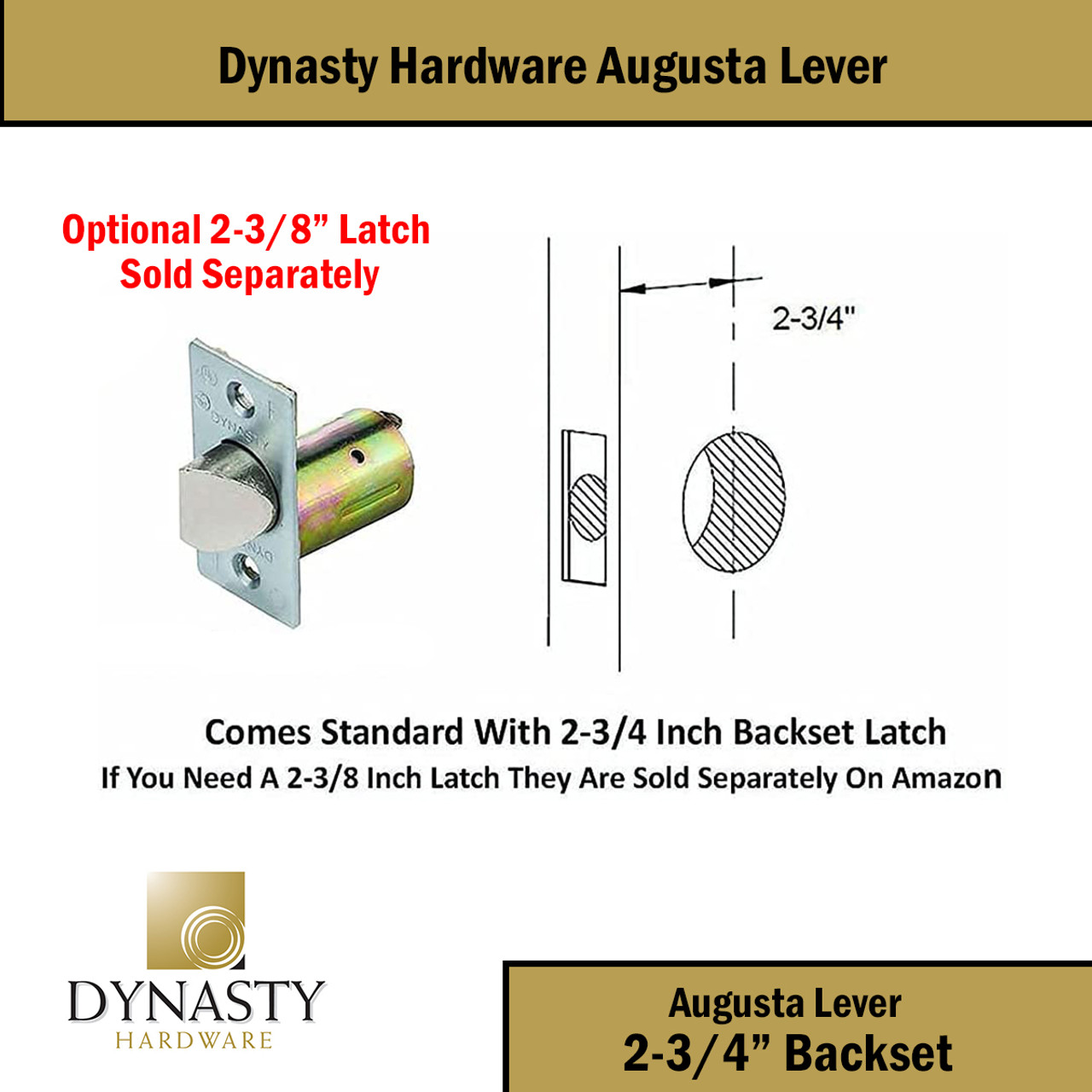 Dynasty Hardware AUG-05-26D Grade 2 Commercial Duty Storeroom Function  Keyed Lever Lockset, ADA, Satin Chrome Finish