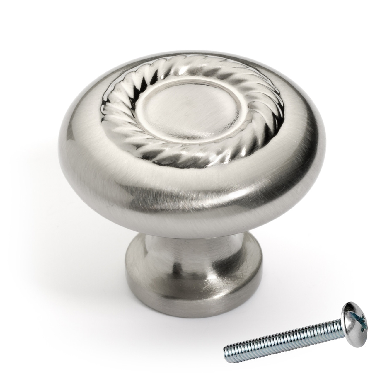 Dynasty Hardware K-5104-SN Rope Cabinet Knob, Satin Nickel