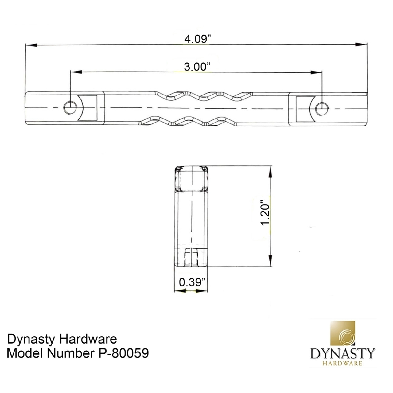 Dynasty Hardware P-80059-10B Rustic Pull Oil Rubbed Bronze