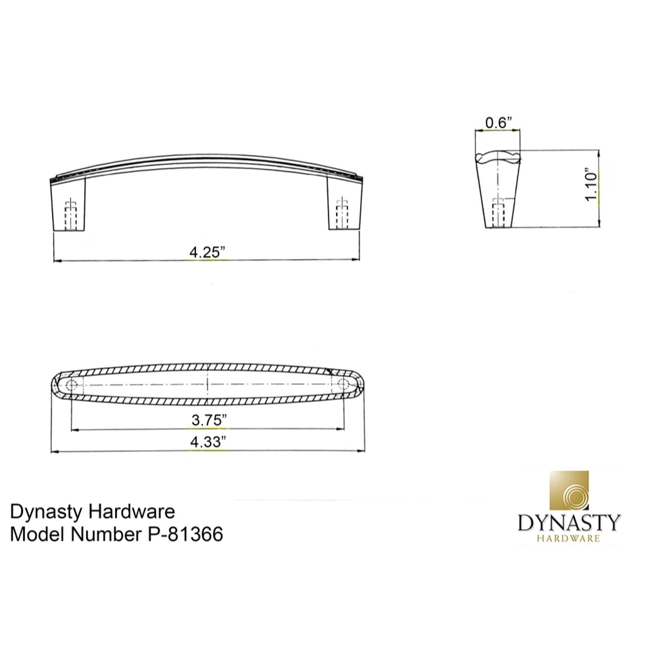 Dynasty Hardware P-81366-10B Beaded Cabinet Hardware 3-3/4-Inch CTC Pull Oil Rubbed Bronze