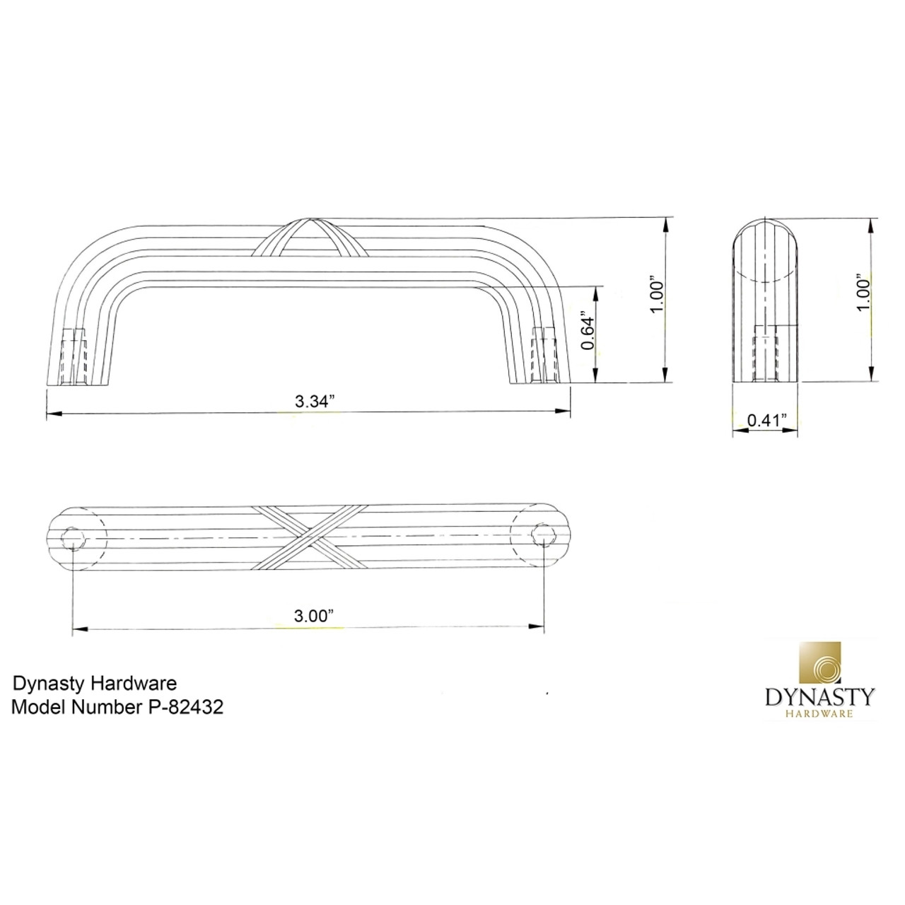 Dynasty Hardware P-82432-26 Ribbon and Reed Cabinet Hardware Pull, Polished Chrome