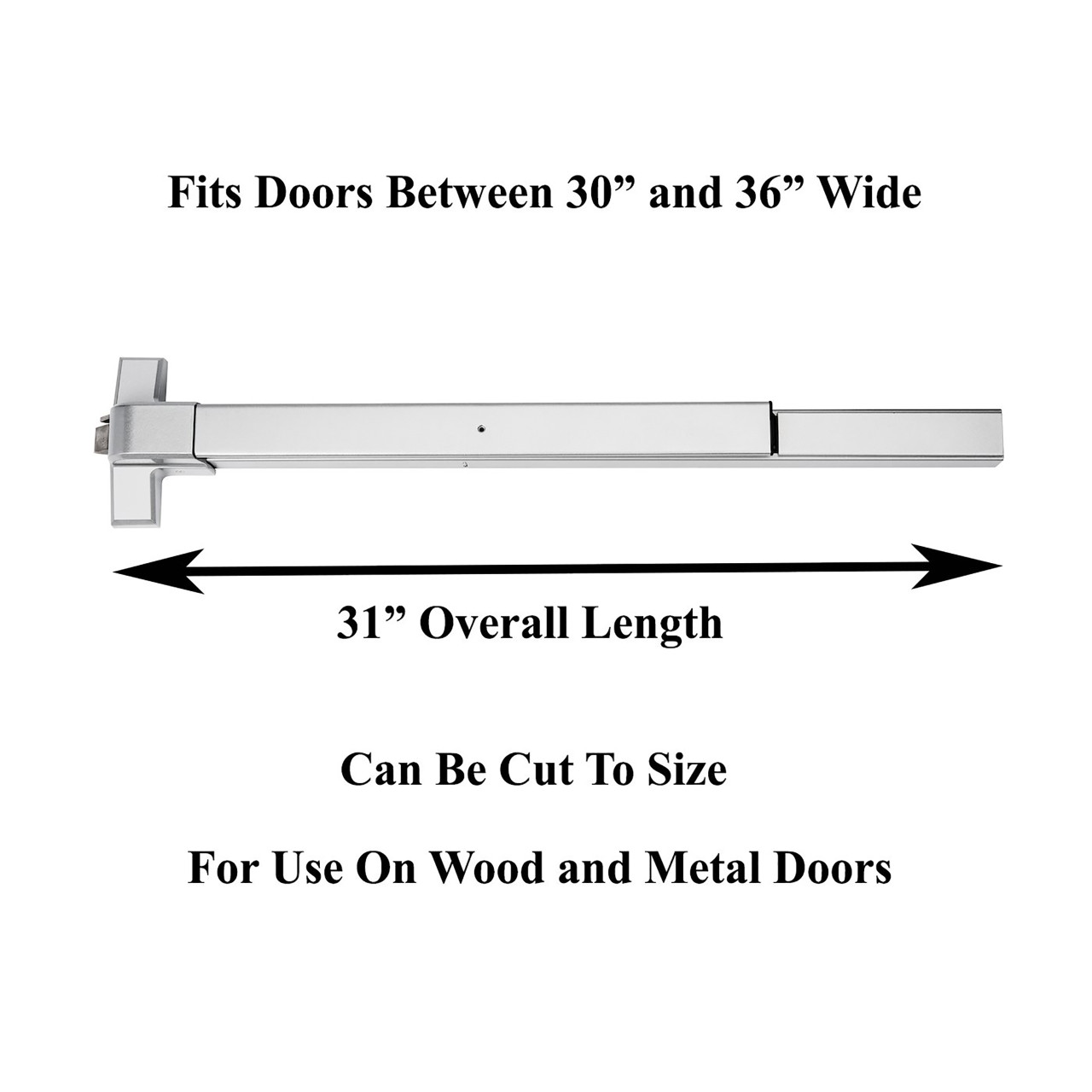 Dynasty Hardware Commercial Door Push Bar Panic Exit Device with Alarm Sprayed Aluminum, Keyed Alike 4 Pack