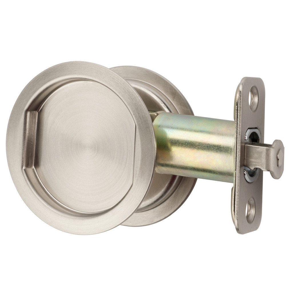 Dynasty Hardware Round Hall/Closet Passage Pocket Door Latch Satin