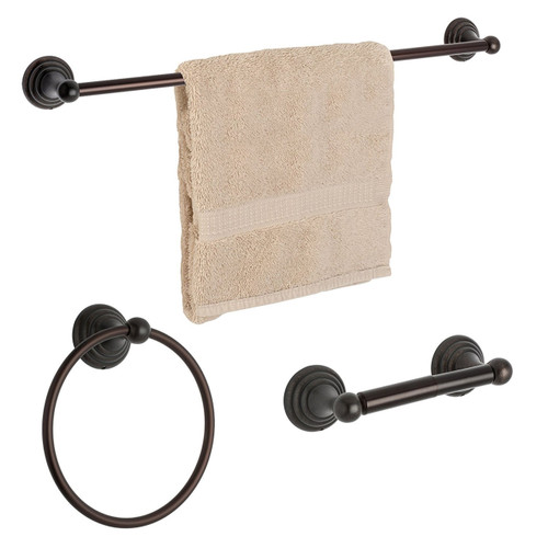 Dynasty Hardware 7500-ORB-3 Bel-Air Series Bathroom Hardware Set, Oil Rubbed Bronze, 3-Piece Set, with 24" Towel Bar Dynasty Hardware 7500-ORB-3 Bel-Air Series Bathroom Hardware Set, Oil Rubbed Bronze, 3-Piece Set, with 24" Towel Bar