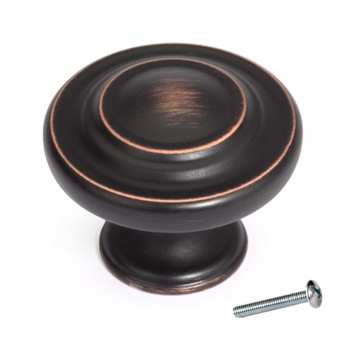 Dynasty Hardware K-1586-ORB Three Ring Cabinet Knob Oil Rubbed Bronze