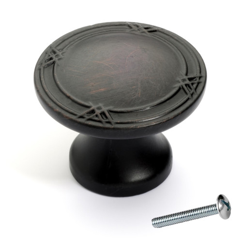 Dynasty Hardware K-4001-10B Ribbon and Reed Cabinet Knob, Oil Rubbed Bronze