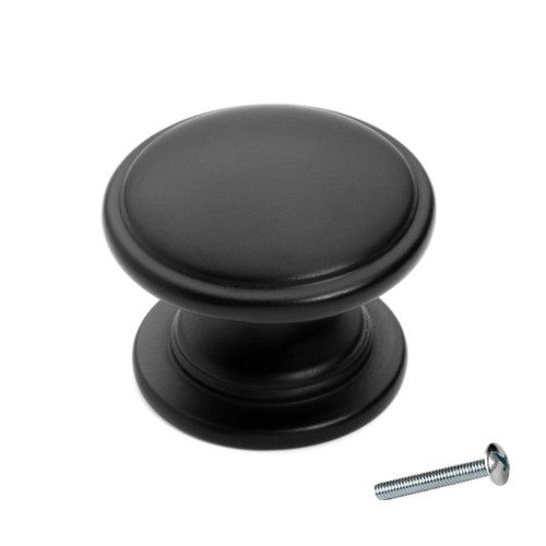 Dynasty Hardware K-80980-FB Cabinet Knob, Flat Black