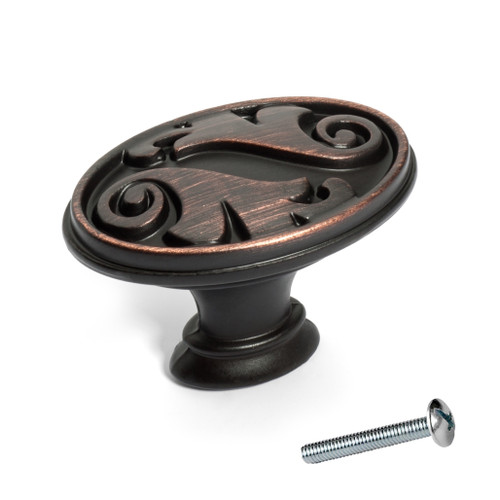 Dynasty Hardware K-81097-10B Cabinet Knob, Oil Rubbed Bronze