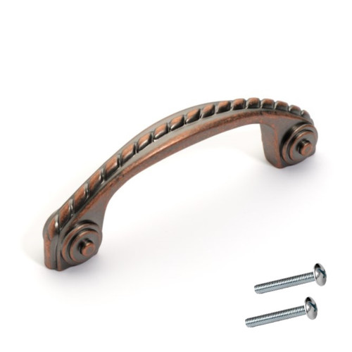 Dynasty Hardware P-3127-AC Rope Cabinet Hardware Pull, Antique Copper